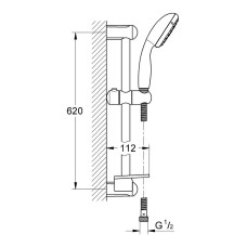 Душевой гарнитур Grohe New Tempesta 100 III 27600001 (27600000)/ 27927001 (27927000) с полочкой