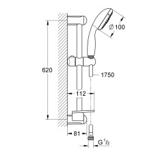 Душевой гарнитур Grohe New Tempesta 100 IV 28436002 (28436001) с полочкой