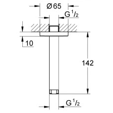 Потолочный душевой кронштейн Grohe Rainshower 28724000, 14,2 см