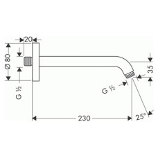 Кронштейн душевой настенный Grohe Relexa 27412000, 16,7 см