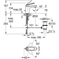 Смеситель Grohe Veris 32183000 для раковины DN 15, хром