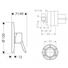 Смеситель Hansgrohe Focus E2 31966000 для душа