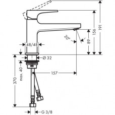 Смеситель Hansgrohe Metropol 100 74502000 для раковины, Long