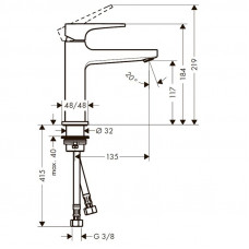 Смеситель Hansgrohe Metropol 110 74507000 для раковины