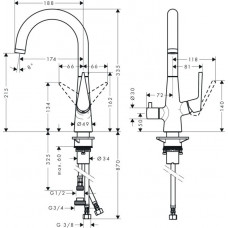 Смеситель Hansgrohe Talis S 220 72811000 для кухонной мойки