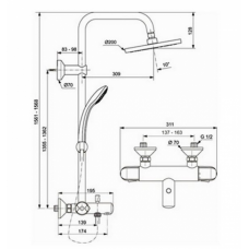 Душевая система Ideal Standard IdealRain ECO A6426AA