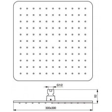 Верхний душ Ideal Standard IdeaRain Cube L1  B0025AA, 30*30 см