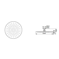 Верхний душ Ideal Standard Idealrain, B9443AA, Ø300 мм