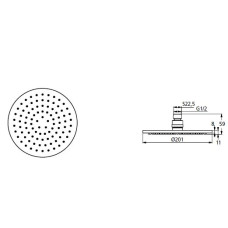 Верхний душ Ideal Standard Idealrain, арт. B9442AA, Ø200 мм