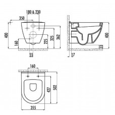 Унитаз Creavit TP TР325.001(TP325.00100), подвесной