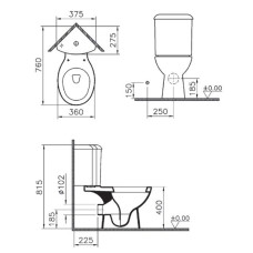 Унитаз-компакт Vitra Arkitekt 9754B003-7200