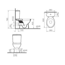 Унитаз напольный Vitra Normus NEW, с бачком и сидением soft close 9705B003-7200