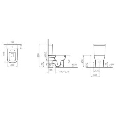 Унитаз-компакт Vitra S20 9800B003-7204 с бачком и сиденьем SoftClose, механизм Geberit