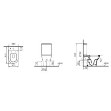 Унитаз Vitra Zentrum Rim-Ex 9824B003-7207 напольный, безободковый, с крышкой микролифт