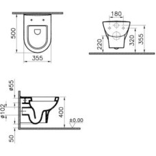 Комплект 4 в 1: Унитаз+система смыва Vitra Zentrum арт. 9012B003-7206
