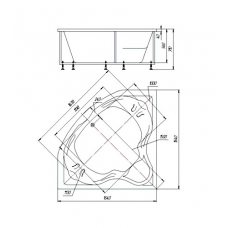 Ванна акриловая Aquatek Сириус 164*164 см