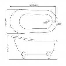 Ванна акриловая BelBagno BB06-1700