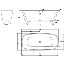 Ванна акриловая BelBagno BB41-1700 170х80 см